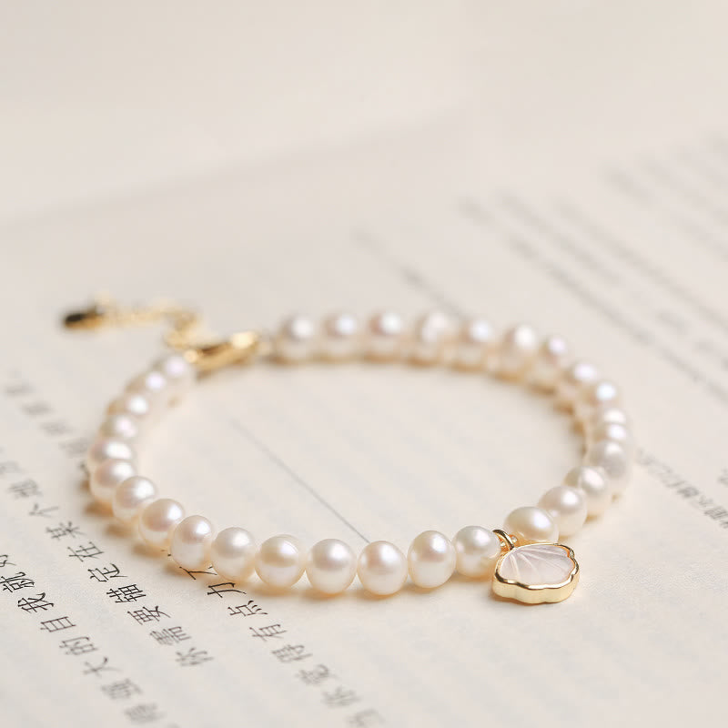 14K Gold Plated Pearl Bracelet | Healing Wisdom & Optimism