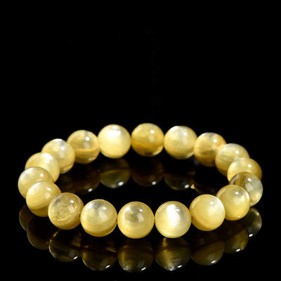 Golden Lepidolite Spiritual Bracelet for Protection & Prosperity