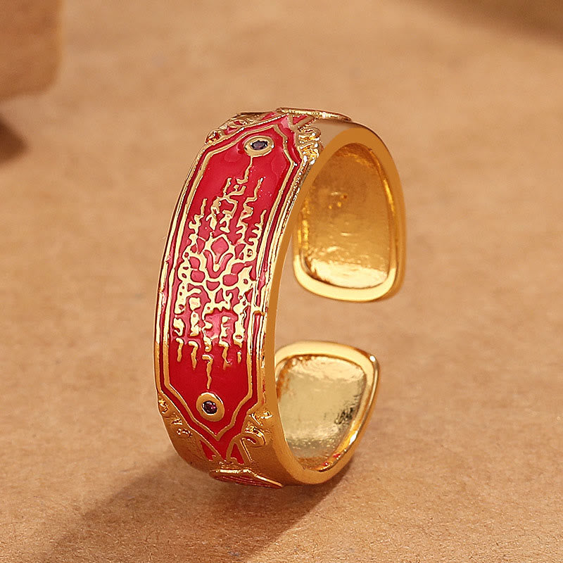 Five Scriptures Copper Healing Ring | Spiritual Balance Energy
