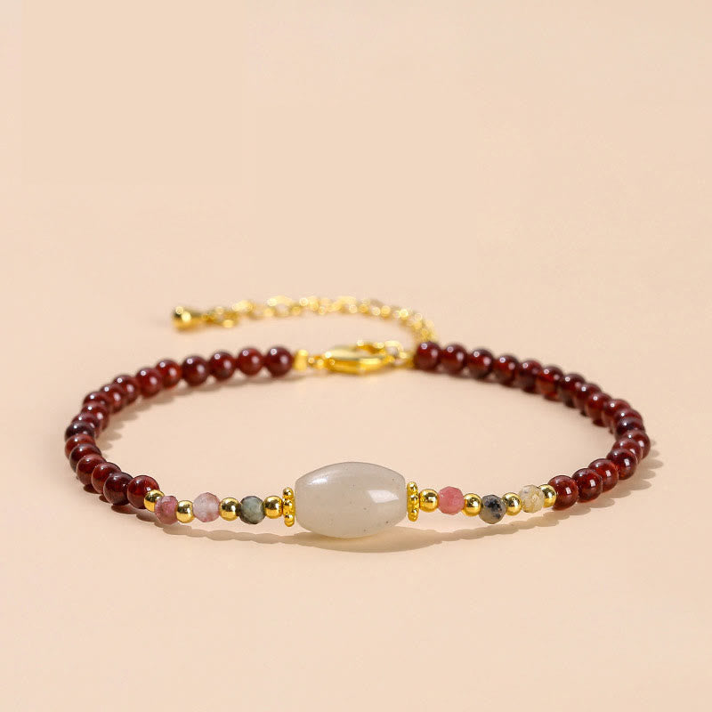 Garnet Jade Tourmaline Passion Bracelet for Positive Change