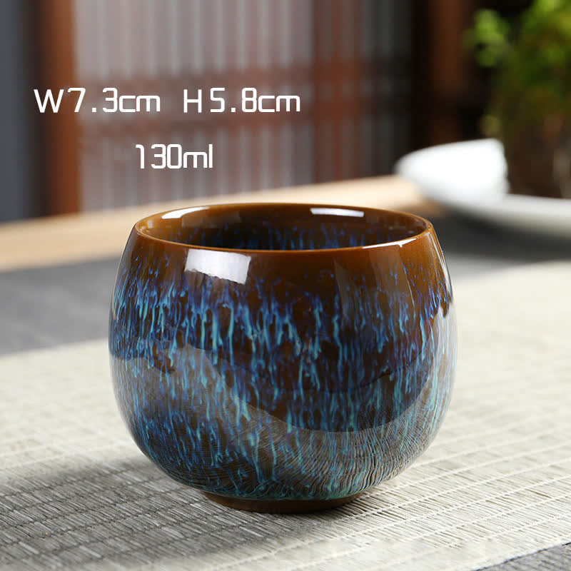 Multicolor Ceramic Tea Cup Ocean Wave | Zen Decor