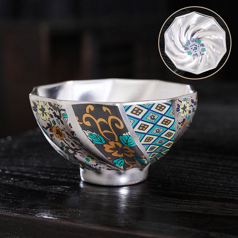 Chrysanthemum Ceramic Teacup for Zen Decor | 165ml & 100ml
