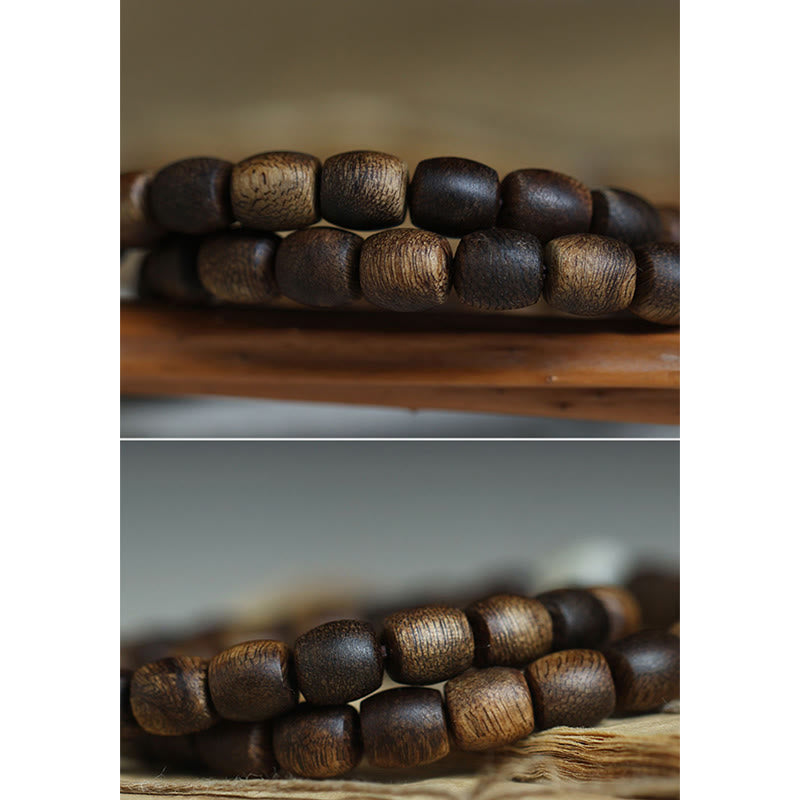15cm Agarwood 999 Gold Double Wrap Spiritual Bracelet