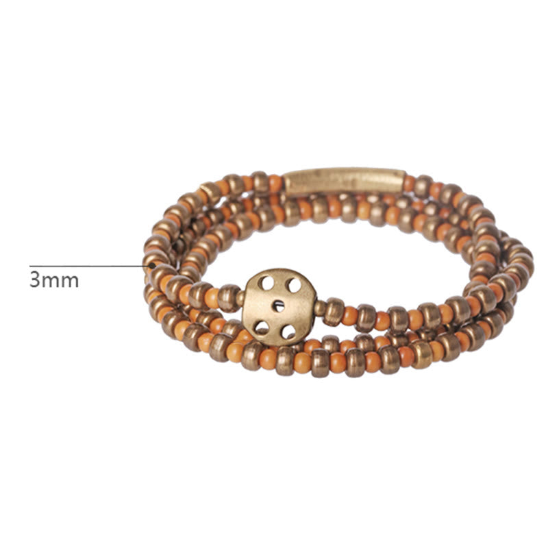 Copper Olive Pit Spiritual Bracelet for Wealth & Balance