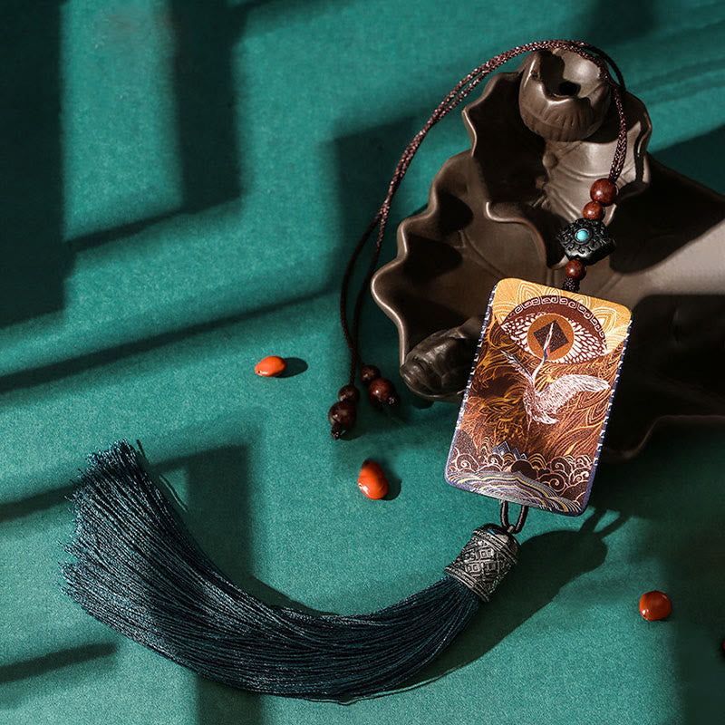 Vintage Ebony Wood Car Hanging Charm | Balance & Calm