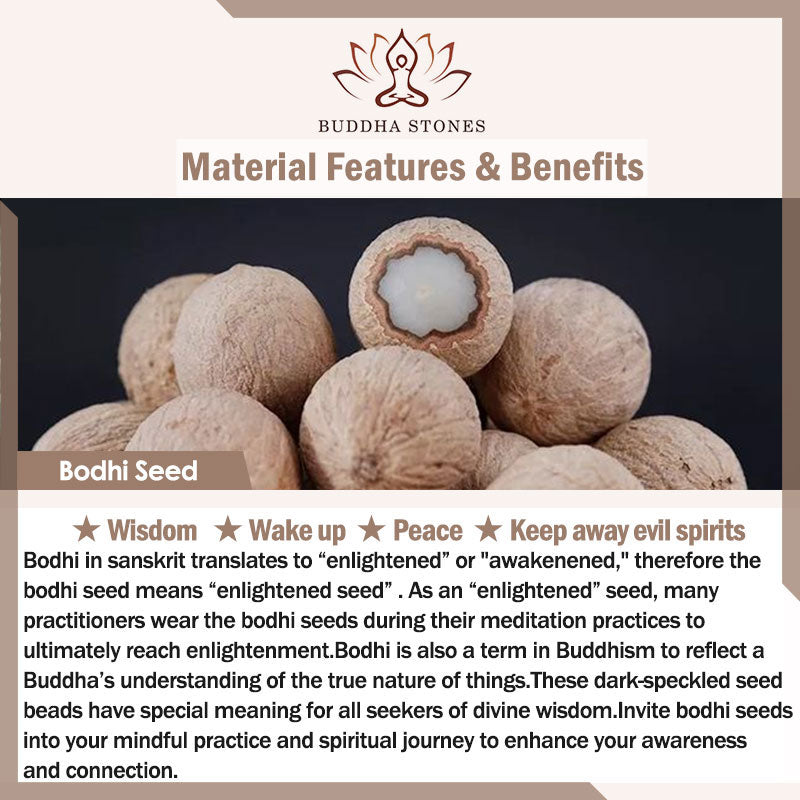 12mm Bodhi Seed Spiritual Bracelet for Peace & Wisdom