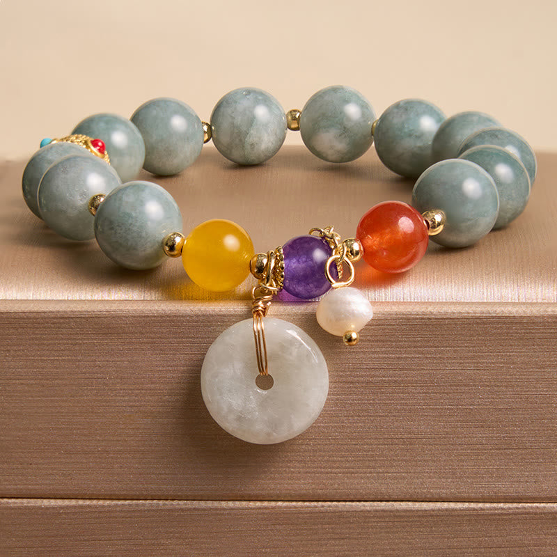 Jade Red Agate Peace Buckle Confidence Bracelet