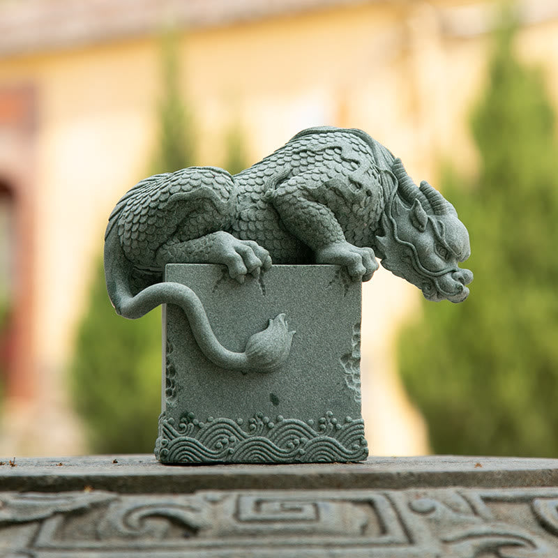 Standing Feng Shui Chinese Dragon Statue for Luck & Success