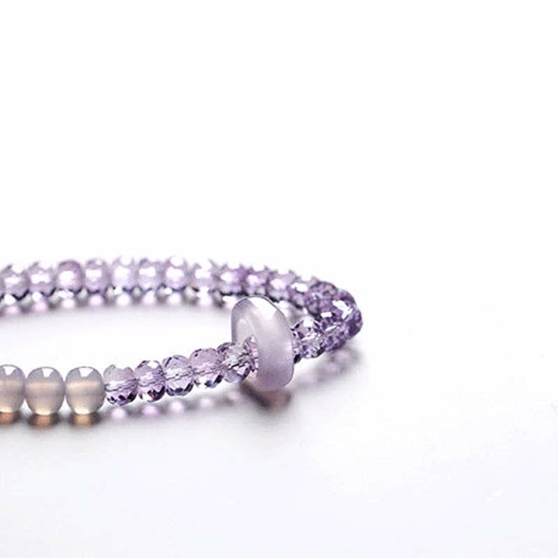 Amethyst Meditation Bracelet Natural Crystal Healing 15.5cm