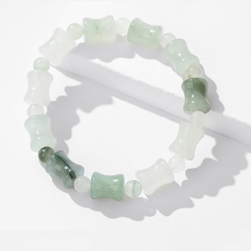Jade Coconut Shell Bamboo Pattern Abundance Bracelet
