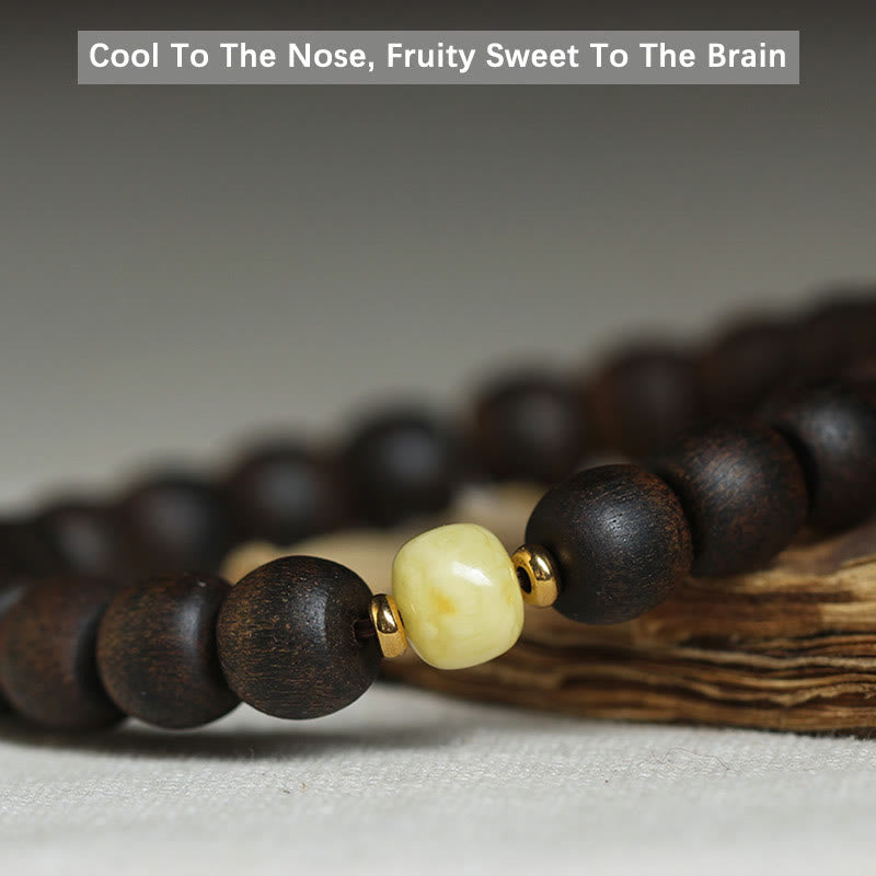 Rare Brunei Agarwood Amber Bracelet for Balance & Calm