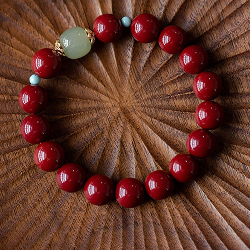 Unisex Cinnabar Green Aventurine Bracelet 8mm for Luck & Calm