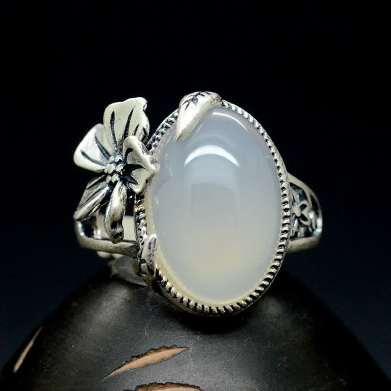 990 Sterling Silver Chalcedony Plum Positive Harmony Ring