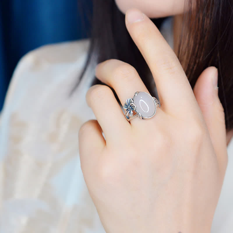 990 Sterling Silver Chalcedony Plum Positive Harmony Ring