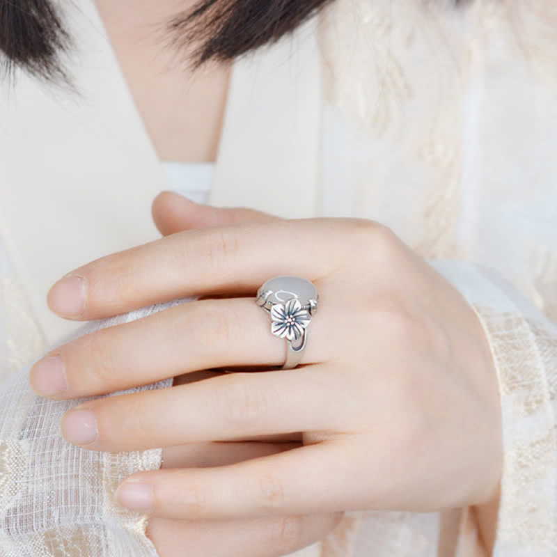990 Sterling Silver Chalcedony Plum Positive Harmony Ring