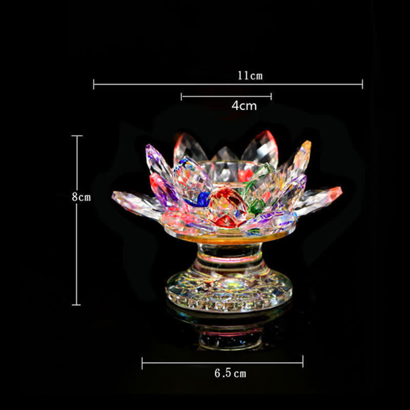 Lotus Flower Crystal Candle Holder | Spiritual Home Accent