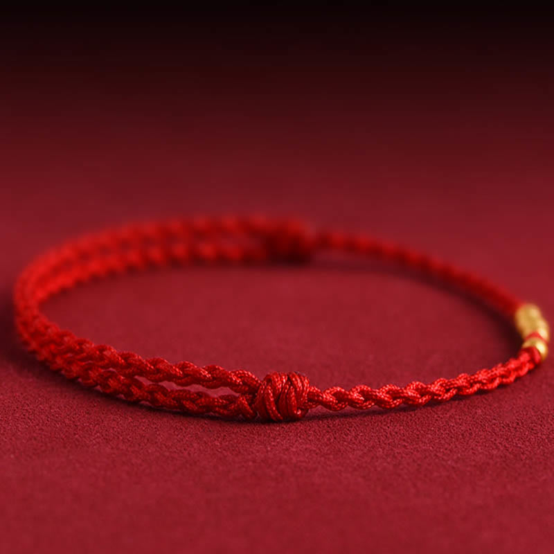 999 Gold Beads Red String Protection Bracelet for Couples