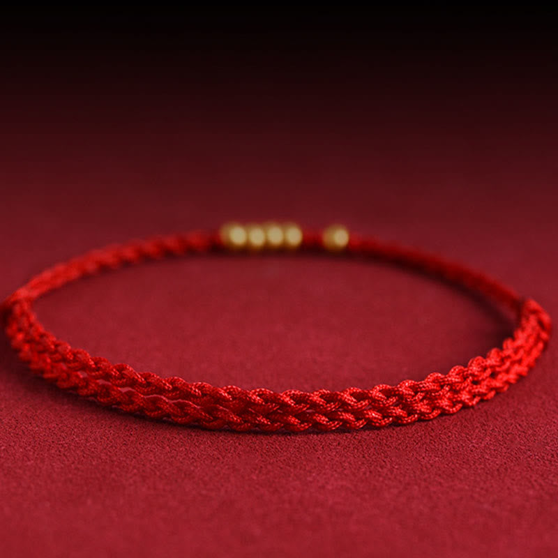 999 Gold Beads Red String Protection Bracelet for Couples