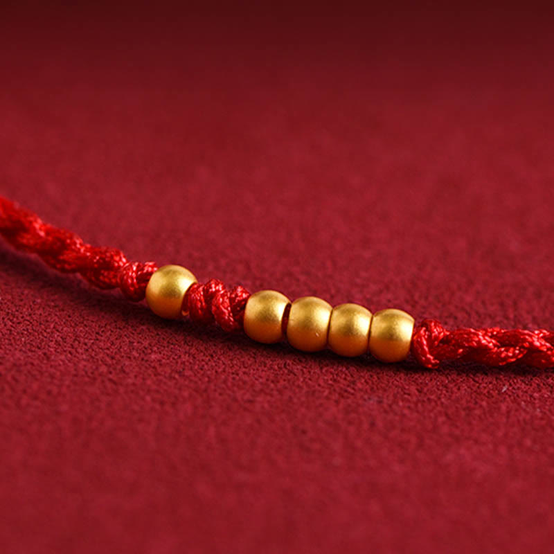 999 Gold Beads Red String Protection Bracelet for Couples