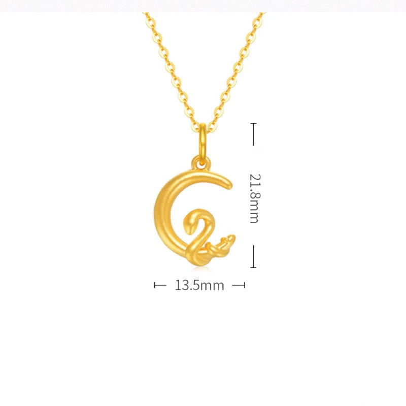999 Gold Moon Year of the Snake Luck Necklace