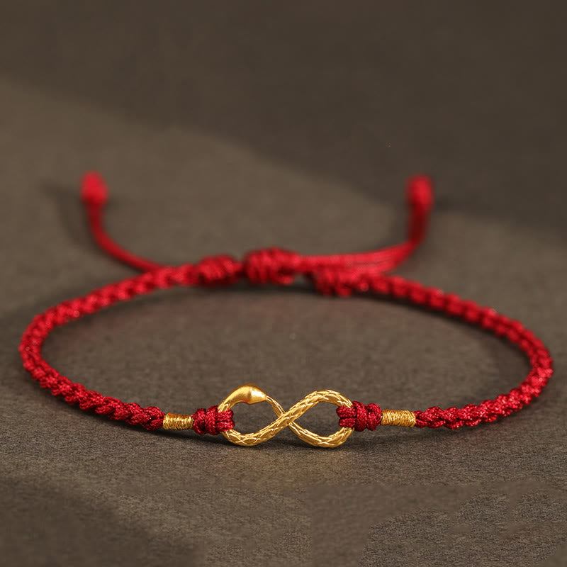 999 Gold Snake Eternal Endless Knot Bracelet