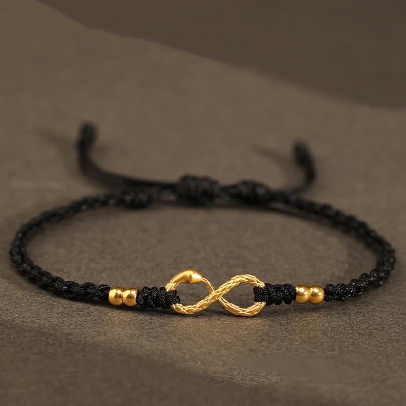 999 Gold Snake Eternal Endless Knot Bracelet