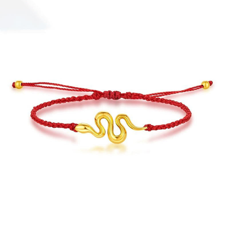 999 Gold Snake Red String Bracelet for 2025