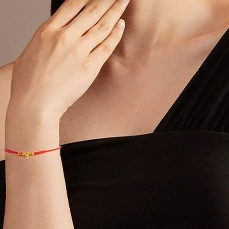 999 Gold Snake Red String Bracelet for 2025