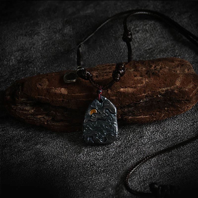 999 Sterling Silver Auspicious Clouds Spiritual Protection Necklace