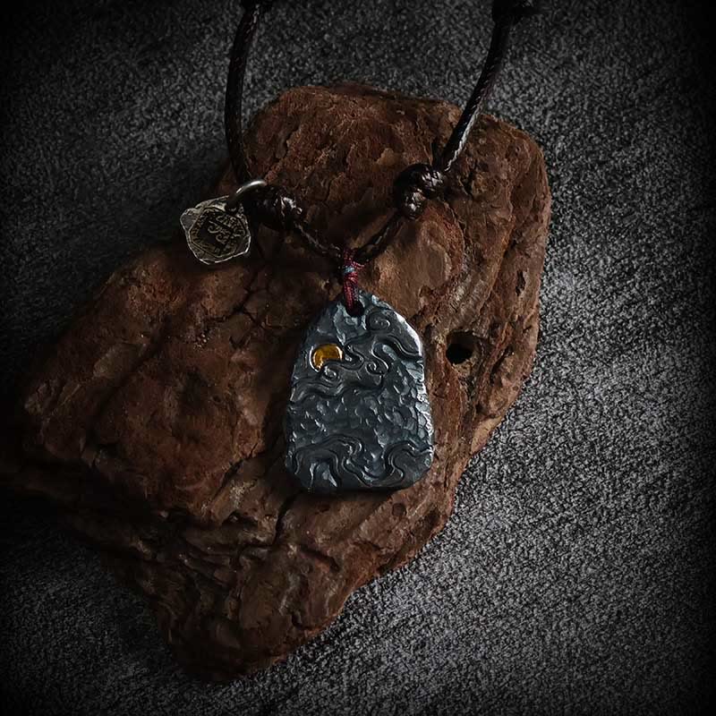 999 Sterling Silver Auspicious Clouds Spiritual Protection Necklace