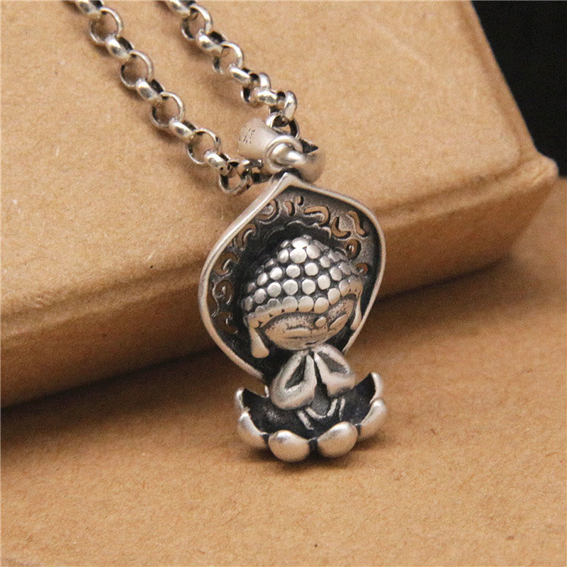 999 Sterling Silver Buddha Necklace | Meditation | Serenity Lotus