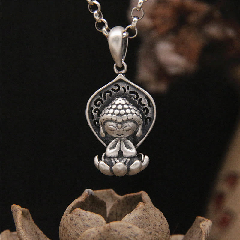 999 Sterling Silver Buddha Necklace | Meditation | Serenity Lotus