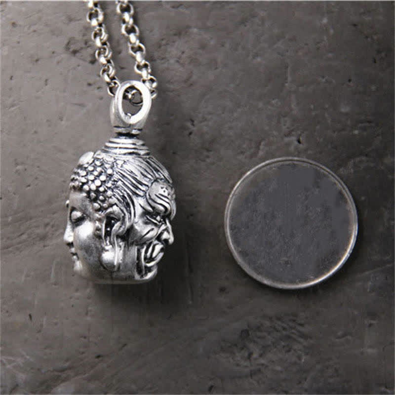 999 Sterling Silver Buddha Pendant for Serenity and Protection