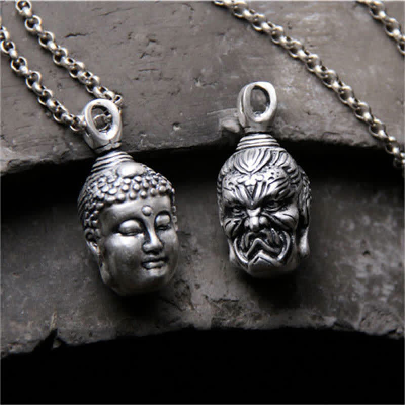 999 Sterling Silver Buddha Pendant for Serenity and Protection