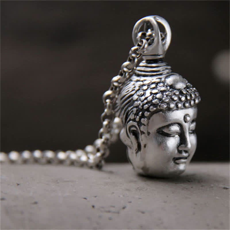999 Sterling Silver Buddha Pendant for Serenity and Protection