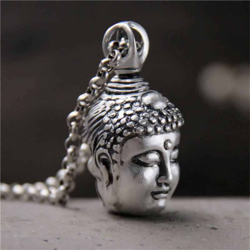 999 Sterling Silver Buddha Pendant for Serenity and Protection