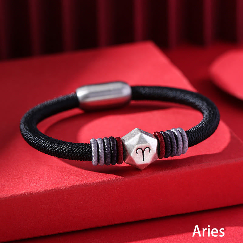 999 Sterling Silver Chinese Zodiac Bracelet for Protection