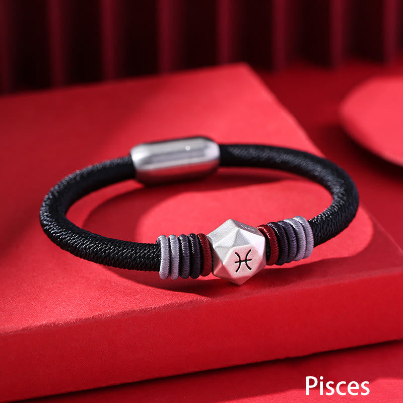 999 Sterling Silver Chinese Zodiac Bracelet for Protection