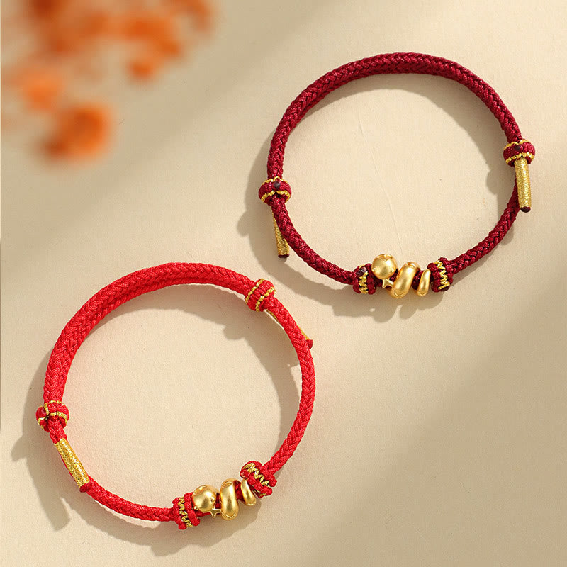 999 Sterling Silver Chinese Zodiac Snake Red String Bracelet