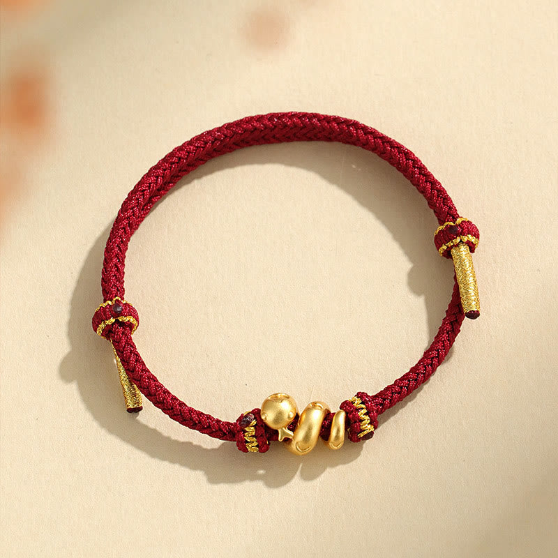 999 Sterling Silver Chinese Zodiac Snake Red String Bracelet