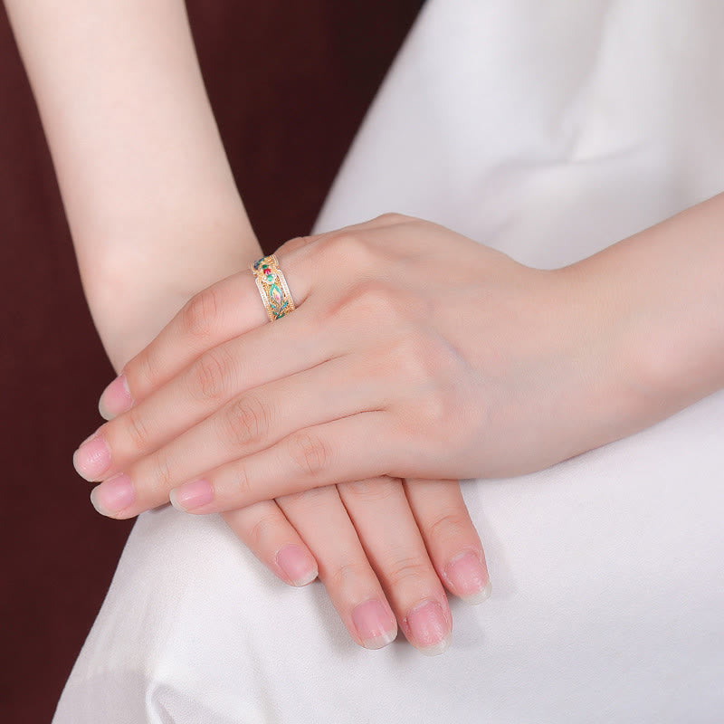 999 Sterling Silver Feather Design Spiritual Healing Ring