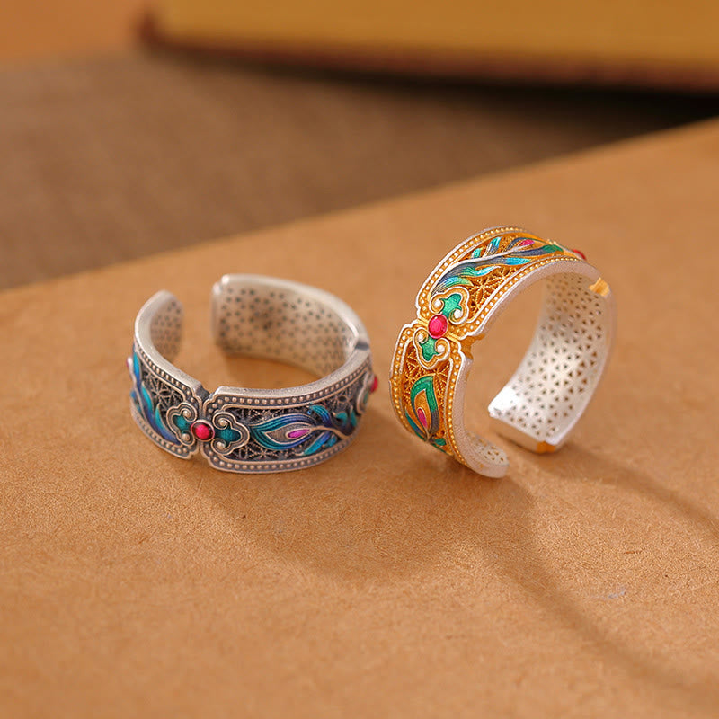 999 Sterling Silver Feather Design Spiritual Healing Ring