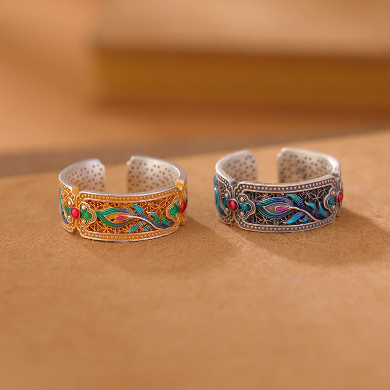 999 Sterling Silver Feather Design Spiritual Healing Ring