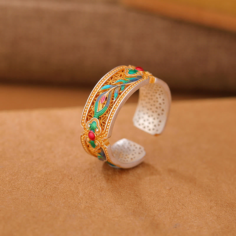 999 Sterling Silver Feather Design Spiritual Healing Ring