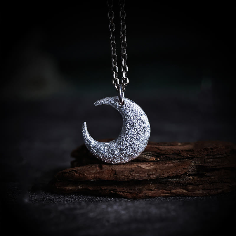 999 Sterling Silver Moon Balance Necklace for Spiritual Protection