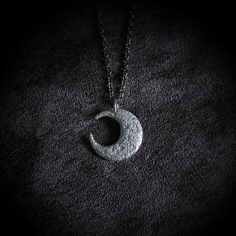 999 Sterling Silver Moon Balance Necklace for Spiritual Protection
