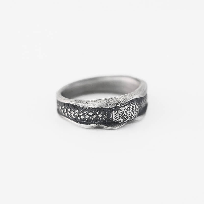 999 Sterling Silver Snake Protection Ring for Wisdom & Resilience