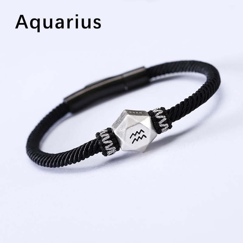 999 Sterling Silver Zodiac Protection Bracelet 17cm