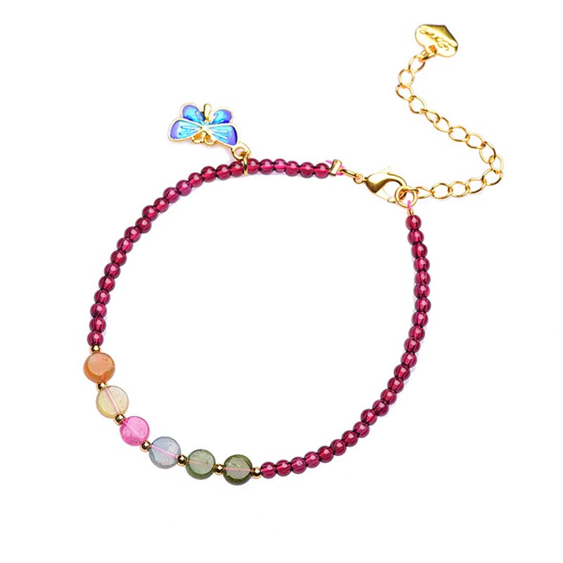 Garnet Tourmaline Protection Bracelet Anklet for Balance