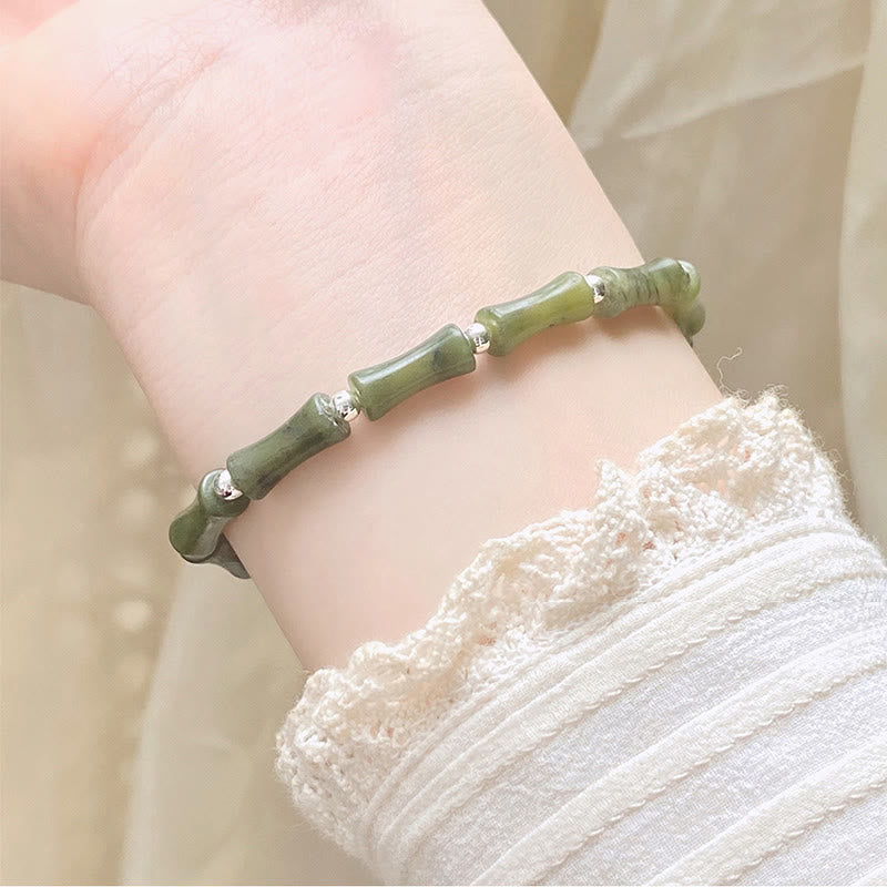 15cm Jade Lucky Cat Fu Character Abundance Bracelet